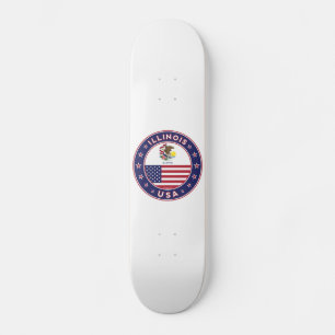 Skateboard Illinois, t-shirt Illinois, autocollant Illinois,