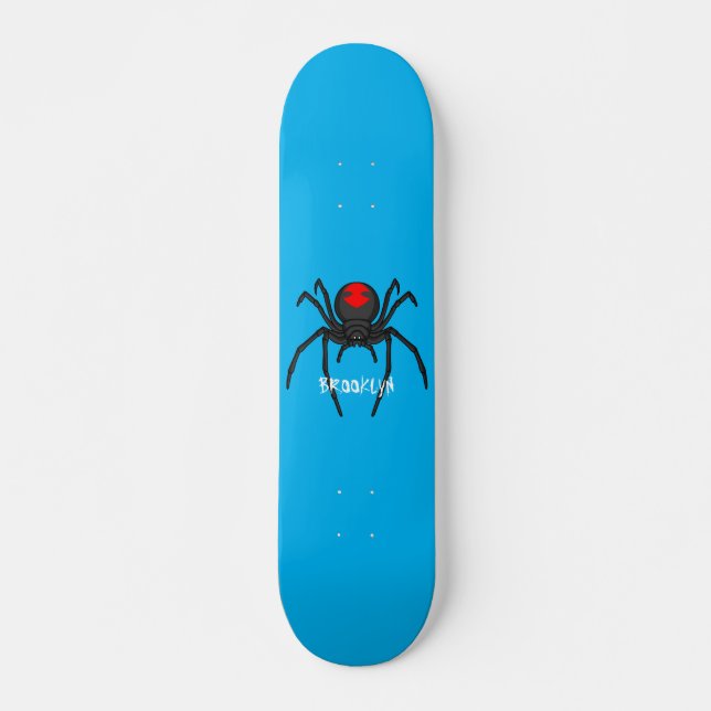 Skateboard Illustration d'araignée noire effrayante (Devant)