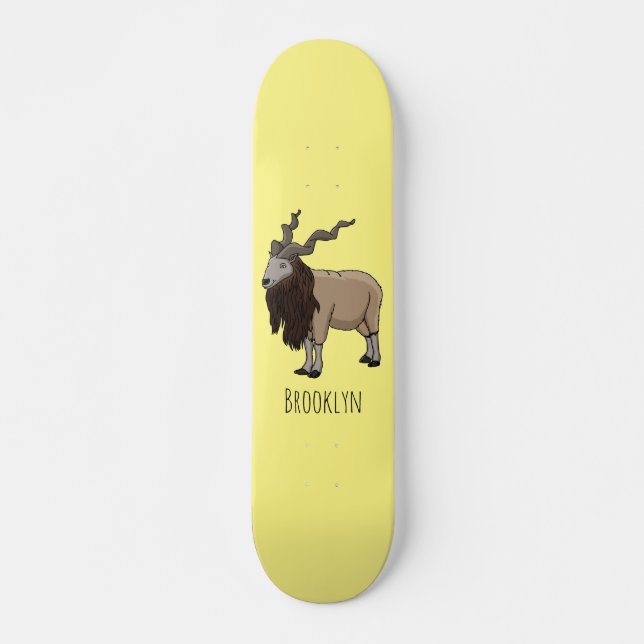 Skateboard Illustration de chèvre de Markhor (Devant)