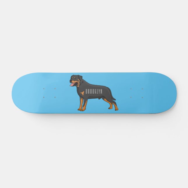 Skateboard Illustration de chien Rottweiler (Horz)