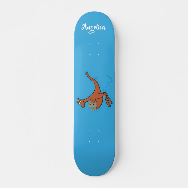 Skateboard Illustration de dessin animé Cute kangaroo et koal (Devant)