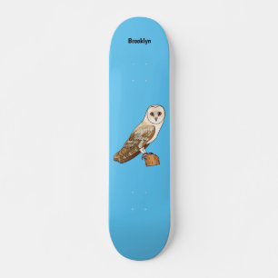 Skateboard Illustration de dessin animé de la chouette grange