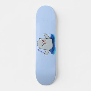 Skateboard Illustration de dessin animé de marsouin heureux a