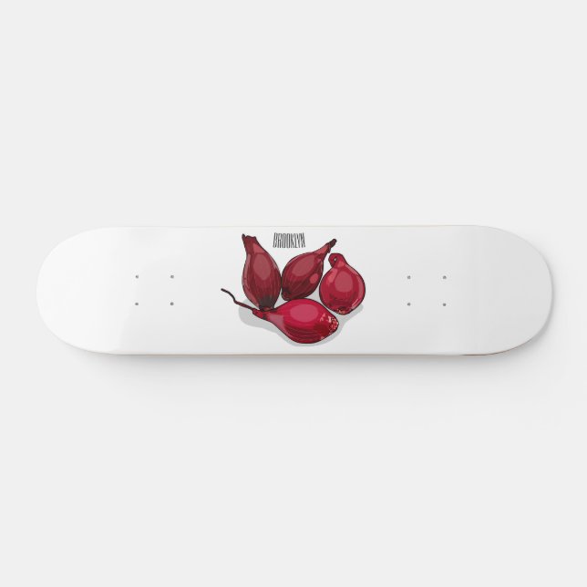 Skateboard Illustration de dessin animé Shallot (Horz)