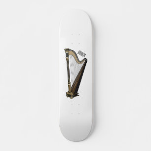Skateboard Illustration de dessin animé sur la harpe