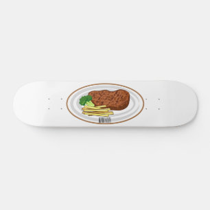 Skateboard Illustration de dessin de steak