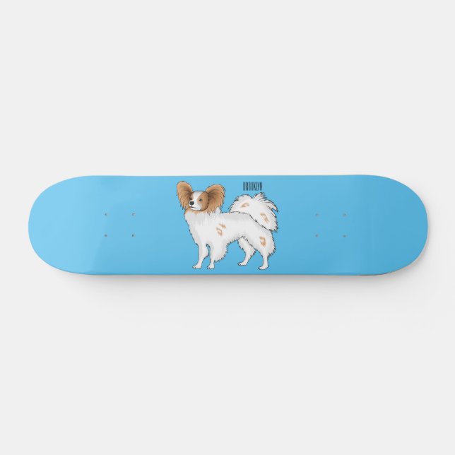 Skateboard Illustration de dessin pour chien de Papillon (Horz)