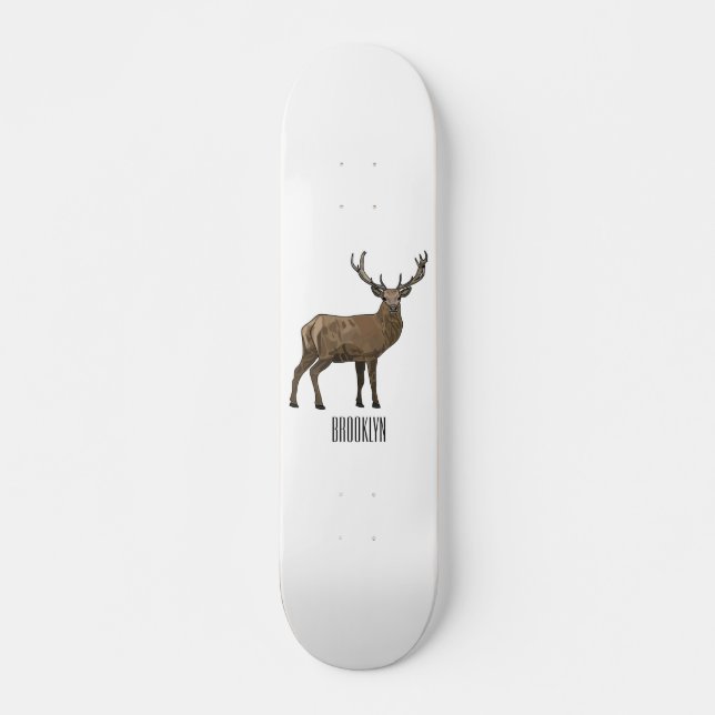 Skateboard Illustration de dessin sur le cerf (Devant)
