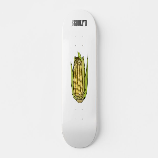 Skateboard Illustration de dessin sur le maïs (Devant)