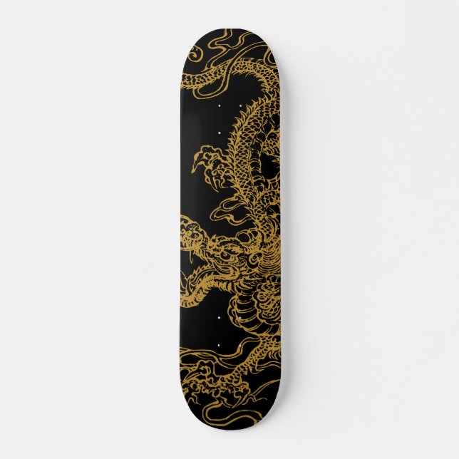 Skateboard Illustration de dragon oriental (Devant)