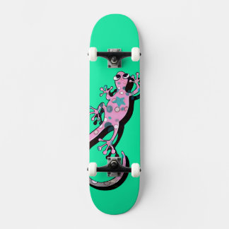 Skateboard Illustration de Gecko Coloré | Lézard Minimaliste