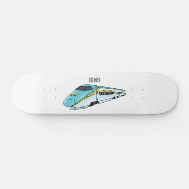 Skateboard Illustration de la bande dessinée d'un train à bal (Horz)