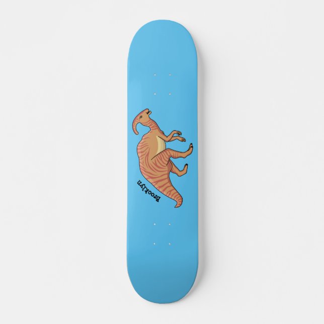 Skateboard Illustration de la caricature de dinosaure du para (Devant)