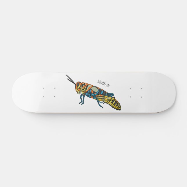 Skateboard Illustration de la caricature de la sauterelle en  (Horz)