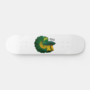 Skateboard Illustration de la caricature de poisson de combat