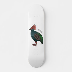 Skateboard Illustration de la caricature d'oiseau perdrix en