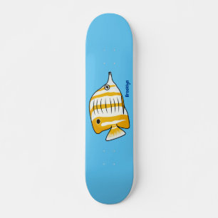 Skateboard Illustration de la caricature du poisson papillon