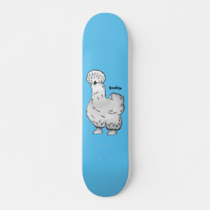Skateboard Illustration de la caricature du poulet Silkie