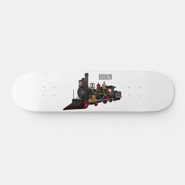 Skateboard Illustration de la locomotive à vapeur (Horz)