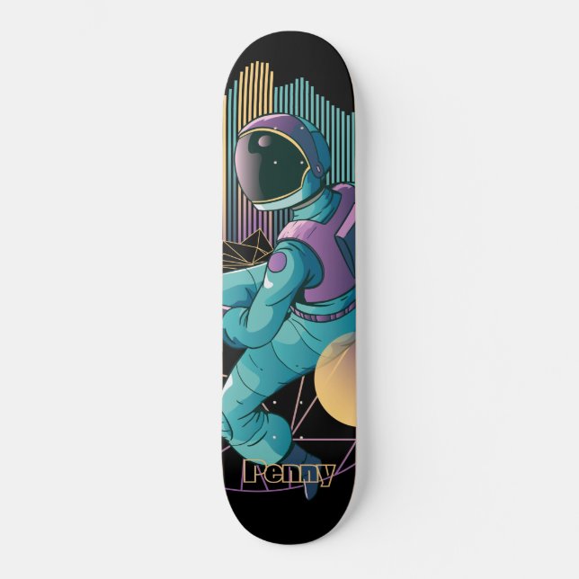 Skateboard Illustration de l'astronaute Techno (Recto)