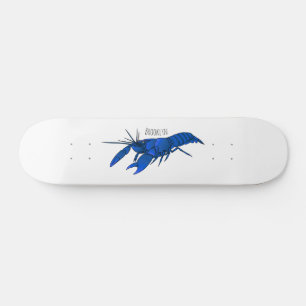 Skateboard Illustration de l'écrevisse marron bleu