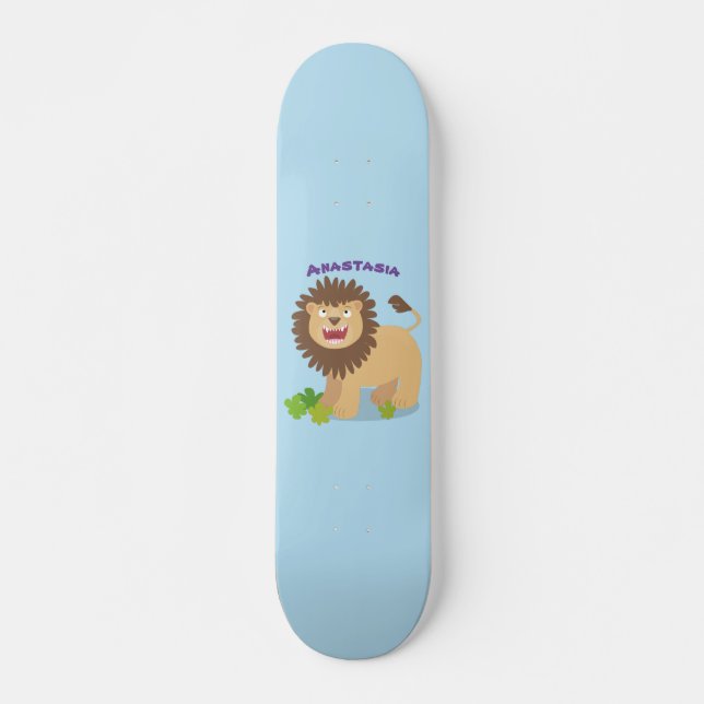 Skateboard Illustration de l'effervescence de lions heureux (Devant)