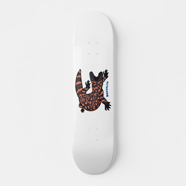 Skateboard Illustration de lézard géant affamé (Devant)