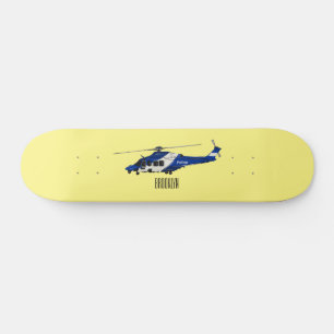 Skateboard Illustration de l'hélicoptère de police