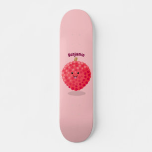 Skateboard Illustration de litchee rose mignon
