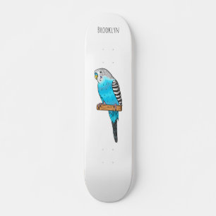 Skateboard Illustration de l'oiseau bleu budgerigar