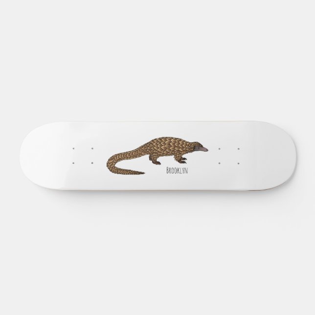 Skateboard Illustration de pangolin à queue longue (Horz)