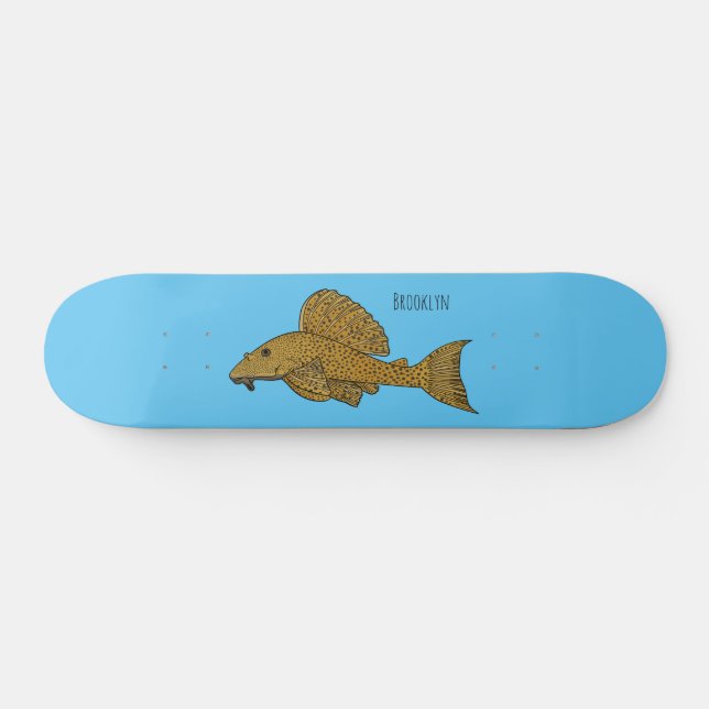 Skateboard Illustration de poisson Pleco  (Horz)