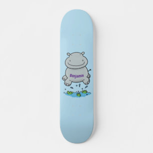 Skateboard Illustration de saut en hippo mignon