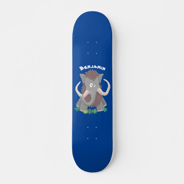 Skateboard Illustration drôle de mammouth laineux (Devant)