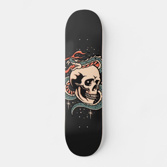Skateboard Illustration du crâne de serpent mystique Cool got (Recto)