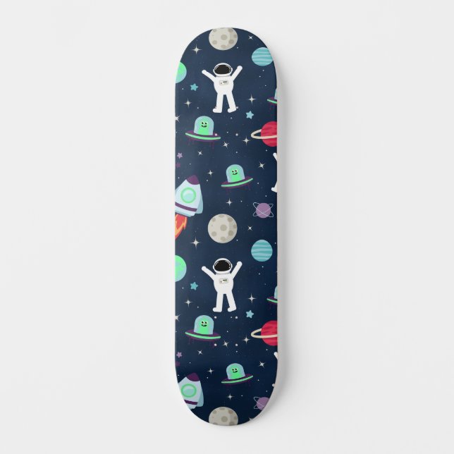 Skateboard Illustration du Motif spatial (Recto)