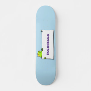 Skateboard Illustration du panneau de grenouille verte mignon