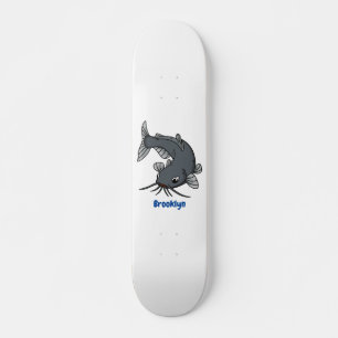 Skateboard Illustration du poisson-chat mignon