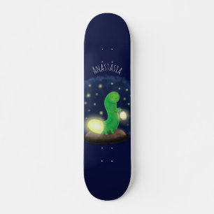 Skateboard Illustration du ver vert mou