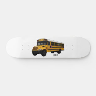 Skateboard Illustration d'un autobus scolaire