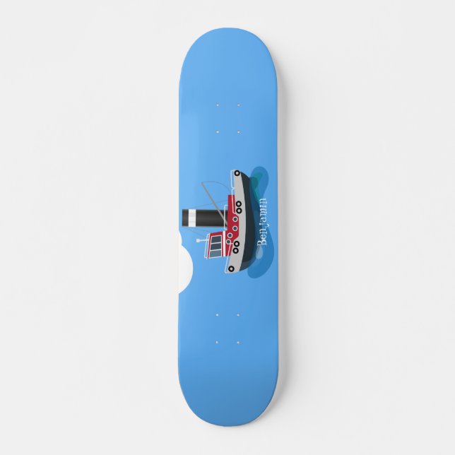 Skateboard Illustration d'un bateau à chalutier mignon (Devant)