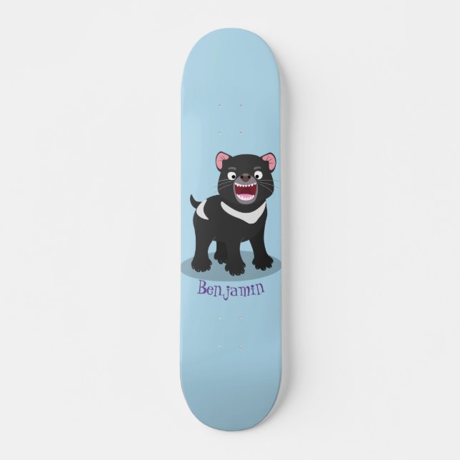 Skateboard Illustration d'un diable de Tasmanie affamé (Devant)