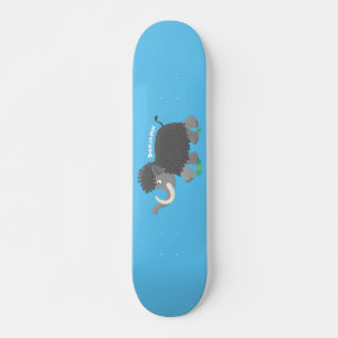Skateboard Illustration d'un mammouth laineux mou