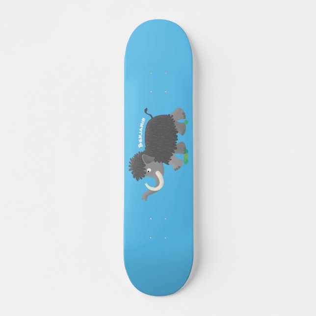 Skateboard Illustration d'un mammouth laineux mou (Devant)