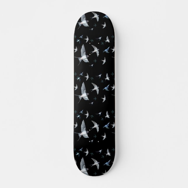 Skateboard Illustration d'un vol d'hirondelles en vol (Devant)