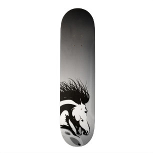 Skateboard illustration dynamique de cheval