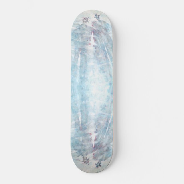 Skateboard Illustration mit Schattenmenschen. (Vorderseite)