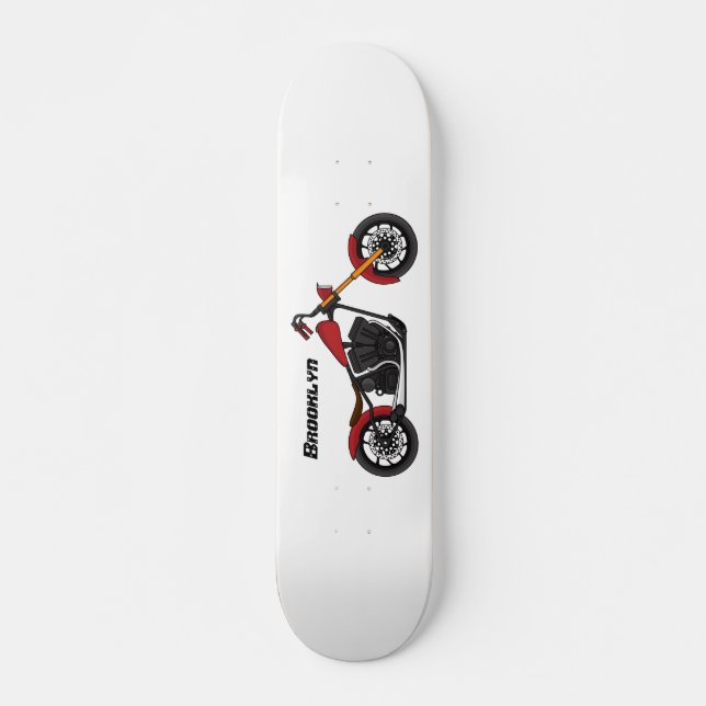 Skateboard Illustration motocyclette de style hélicoïdal (Devant)