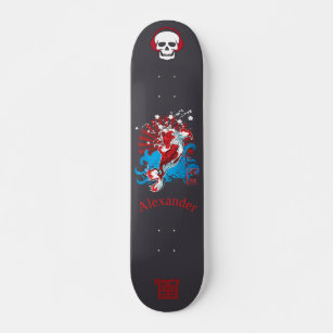 Skateboard im japanischen Stil mit Anagramm 風 kund