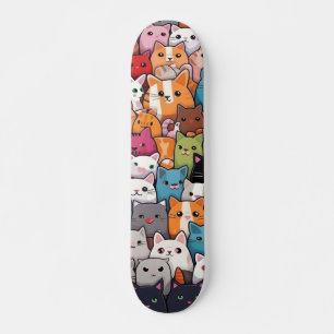 Skateboard Imaginaire Feline : Cute Anime Cats Galore